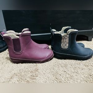 Two pairs of Serra fur lined rain boots